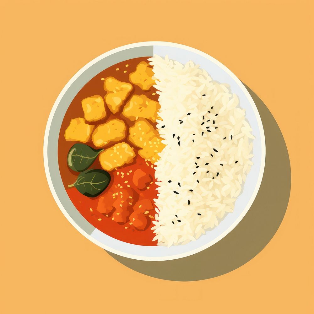 Curry plate food meal. AI generated Image by rawpixel.