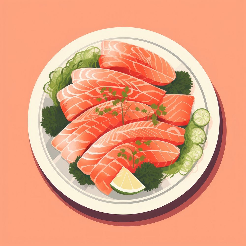 Sashimi seafood plate meal. AI generated Image by rawpixel.