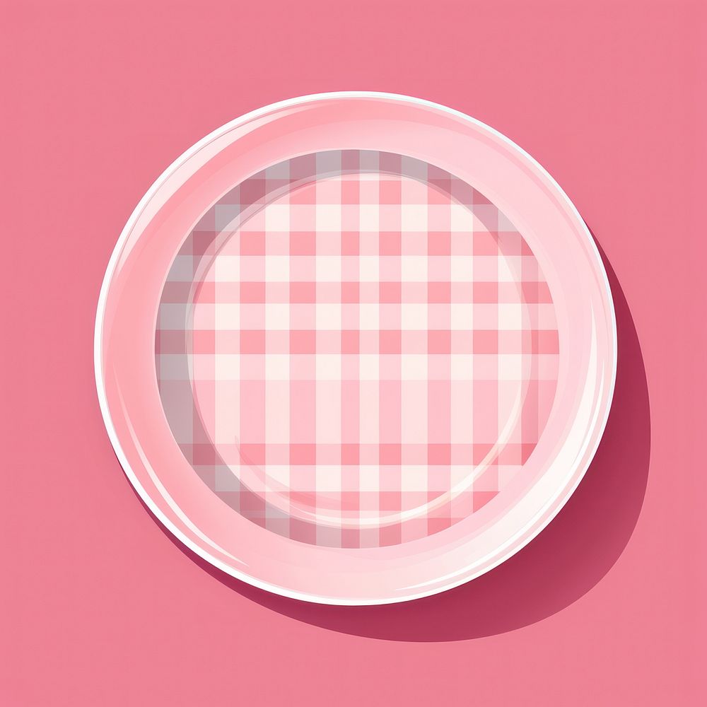 Empty a plate tablecloth pattern plaid. AI generated Image by rawpixel.