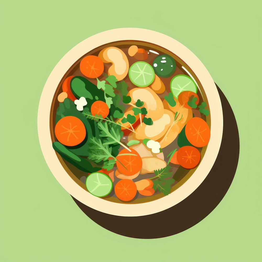 Vegetable Soup soup vegetable food. AI generated Image by rawpixel.