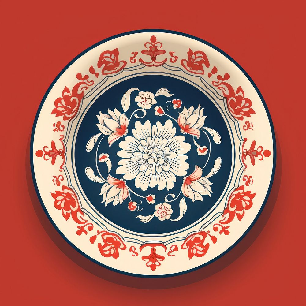 Porcelain bowl porcelain platter art. AI generated Image by rawpixel.