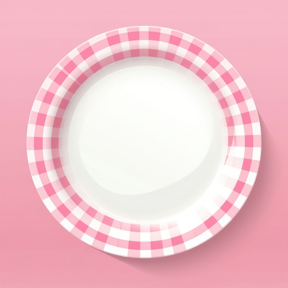 Empty a plate pattern plaid pink. AI generated Image by rawpixel.