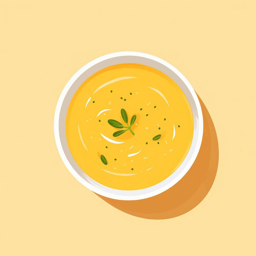 Butternut Squash Soup soup food bowl. AI generated Image by rawpixel.