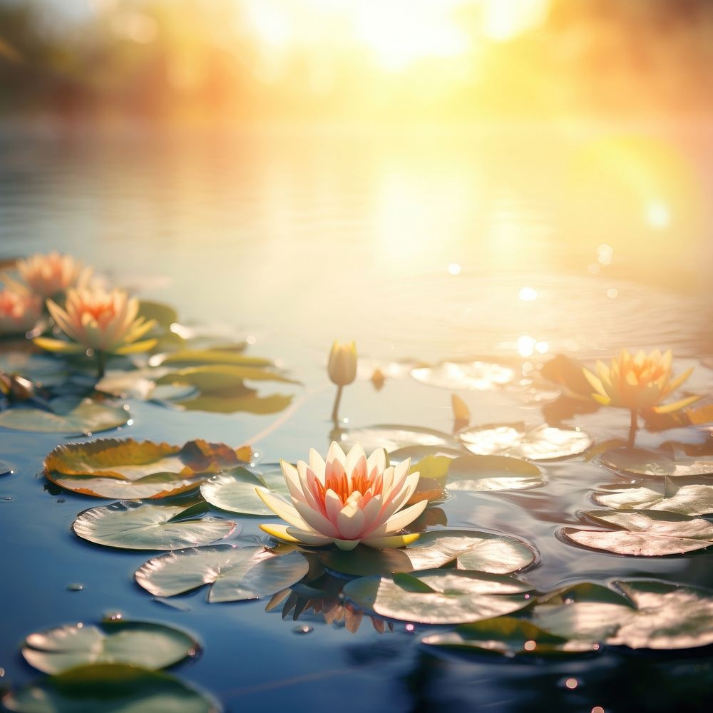 Lily sunlight outdoors nature. AI generated Image by rawpixel.