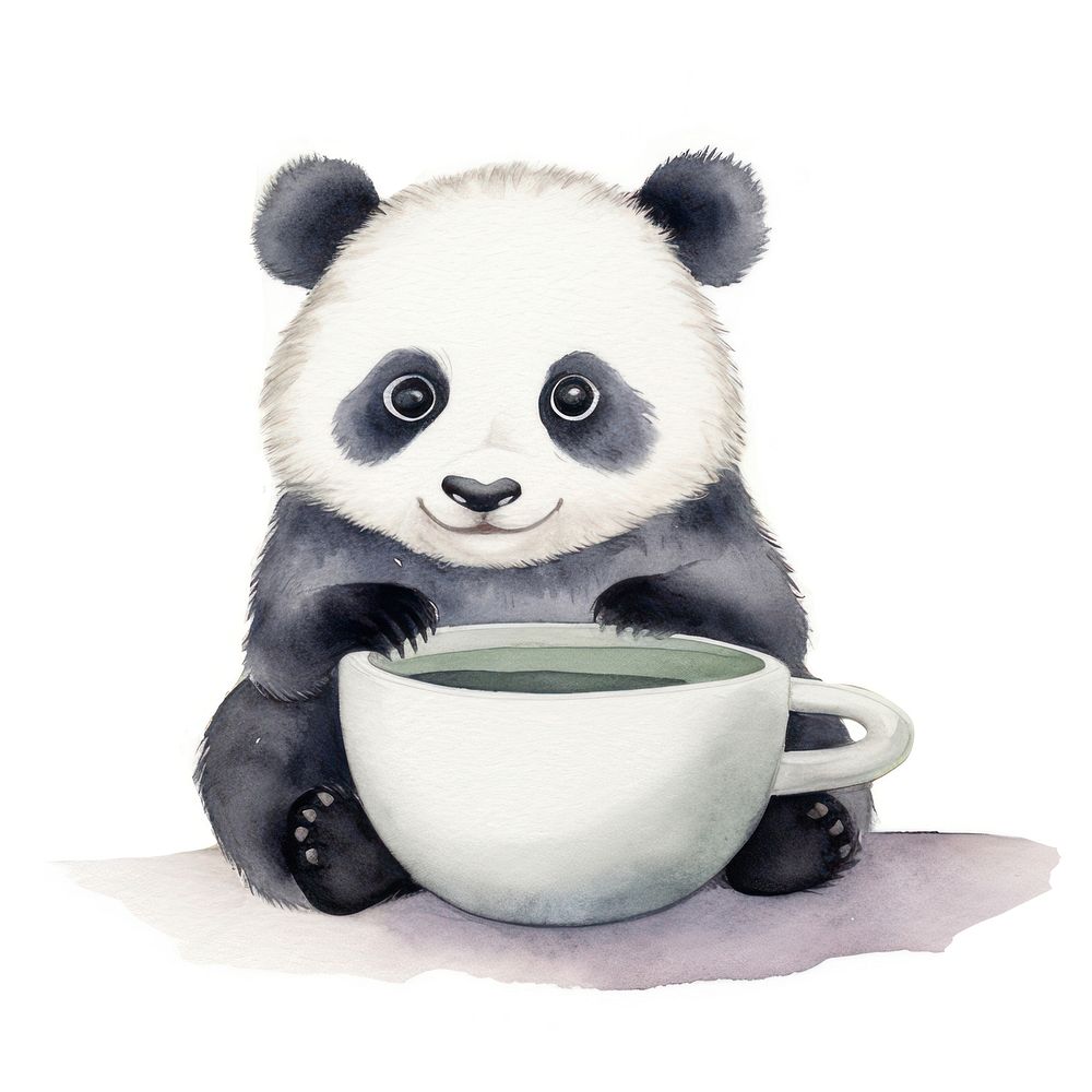 Panda mammal coffee animal. AI generated Image by rawpixel.