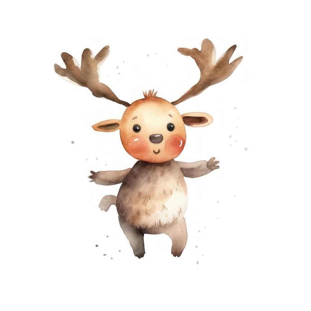 Cartoon animal mammal deer. AI generated Image by rawpixel.