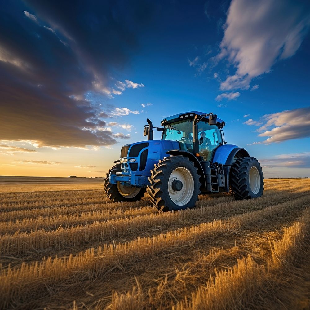 Tractor field agriculture outdoors. AI generated Image by rawpixel.