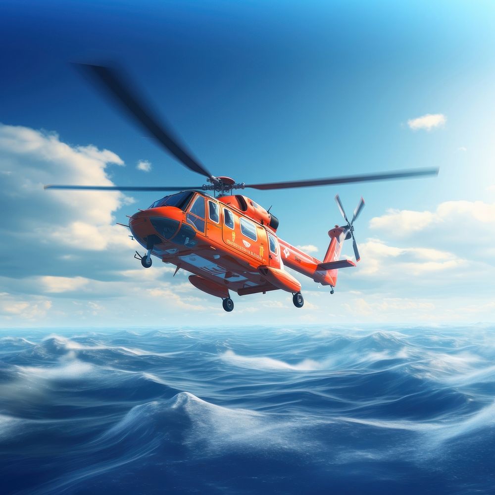 Helicopter aircraft vehicle rescue. AI generated Image by rawpixel.