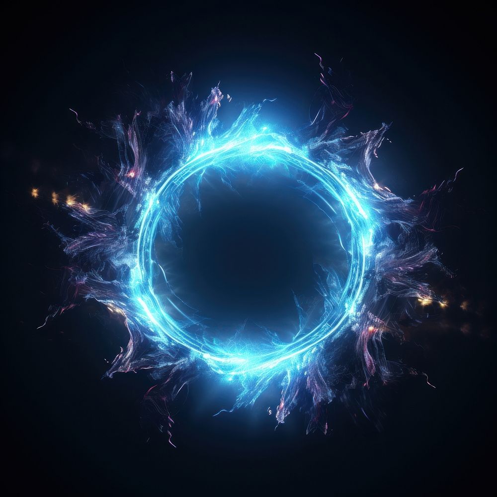 Glowing magic portal effects light night black background. AI generated Image by rawpixel.