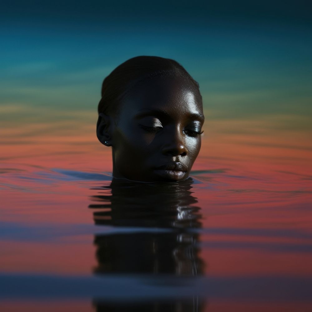 African american photography portrait swimming. 