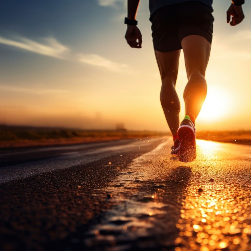 Running jogging athlete road. AI generated Image by rawpixel.