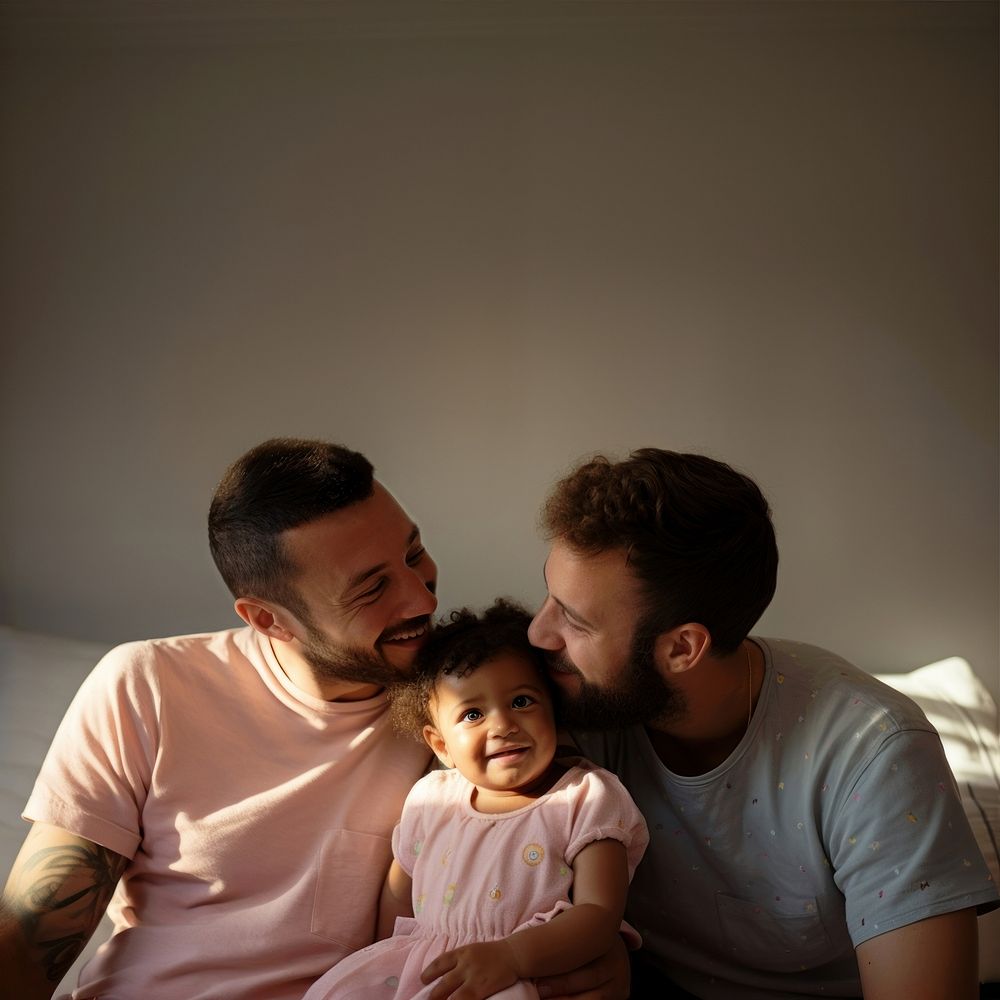 Gay dads, queer family, design resource. AI generated Image by rawpixel