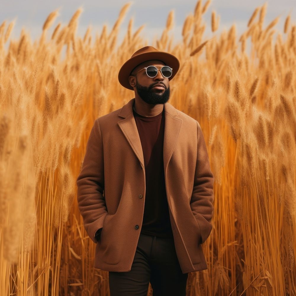 Autumn clothing field portrait grass. AI generated Image by rawpixel.
