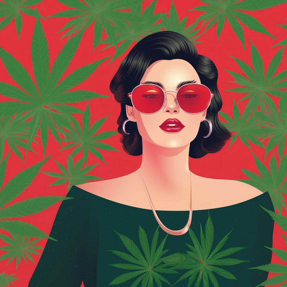 Cannabis portrait adult art. AI generated Image by rawpixel.