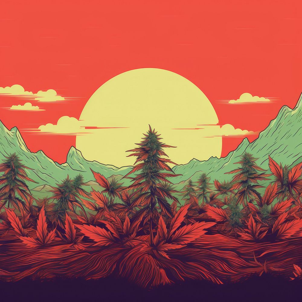 Cannabis landscape outdoors nature. AI generated Image by rawpixel.