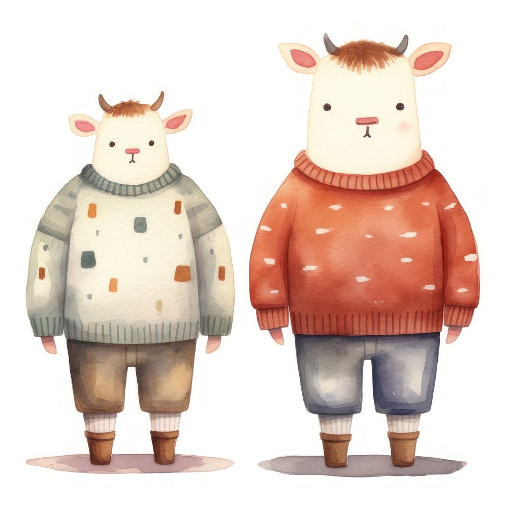 Cow sweater white background representation. AI generated Image by rawpixel.