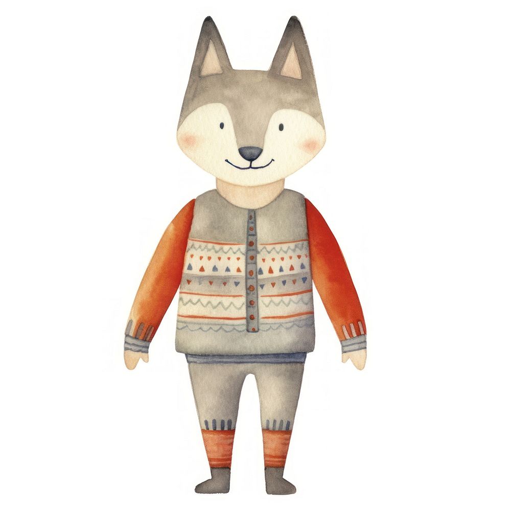 Wolf toy white background representation. AI generated Image by rawpixel.