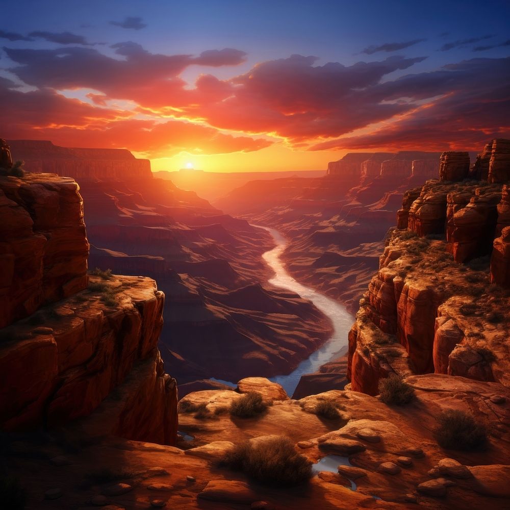 Grand canyon landscape mountain outdoors. AI generated Image by rawpixel.