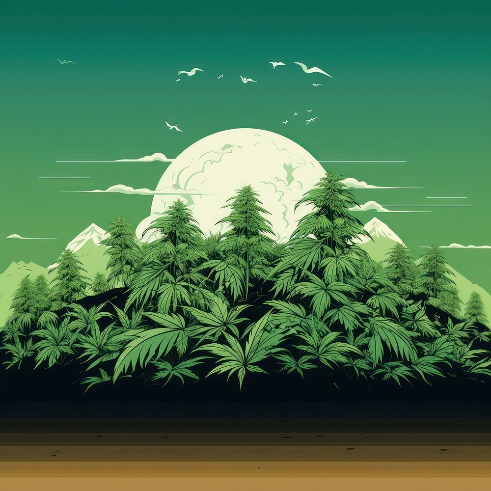 Cannabis outdoors nature plant. AI generated Image by rawpixel.