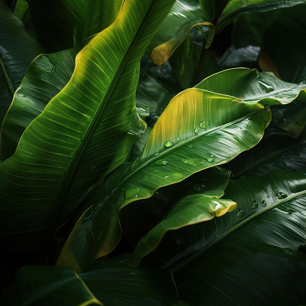 Banana leaves nature green outdoors. 