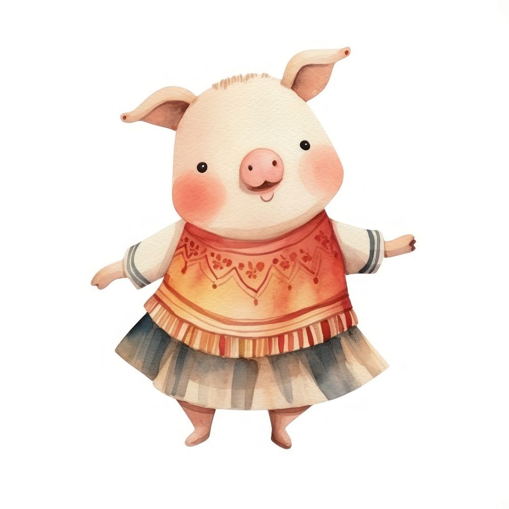 Pig dancer costume cartoon cute toy. AI generated Image by rawpixel.