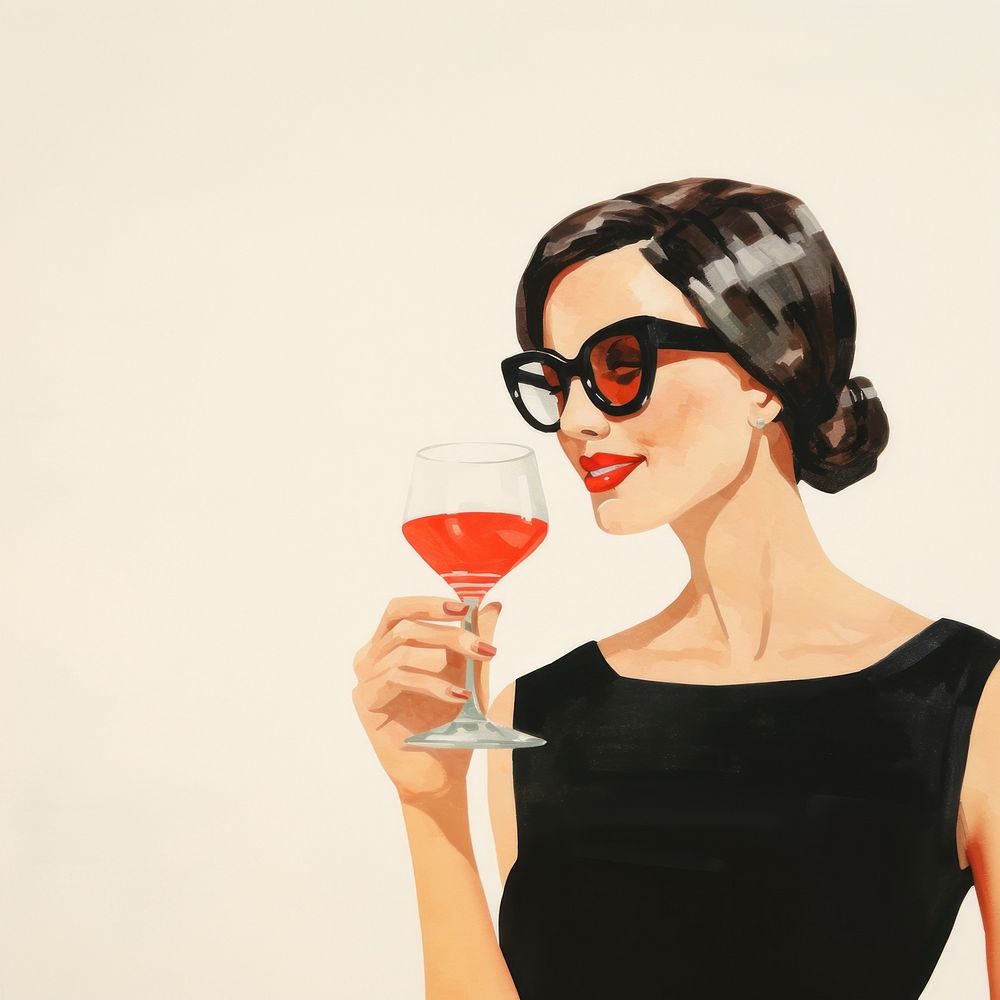 Woman drinking cocktail. 