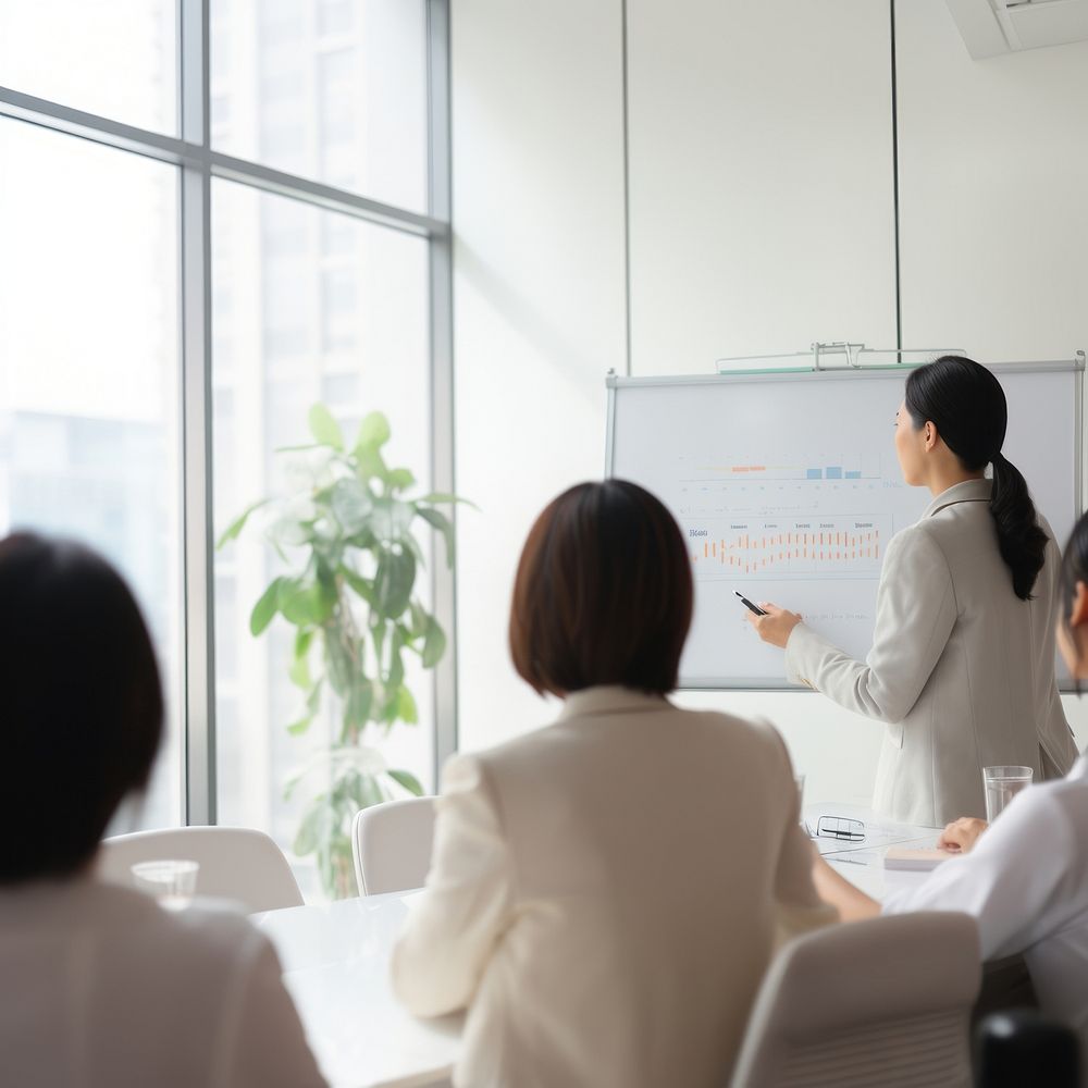 Whiteboard meeting adult togetherness. AI generated Image by rawpixel.