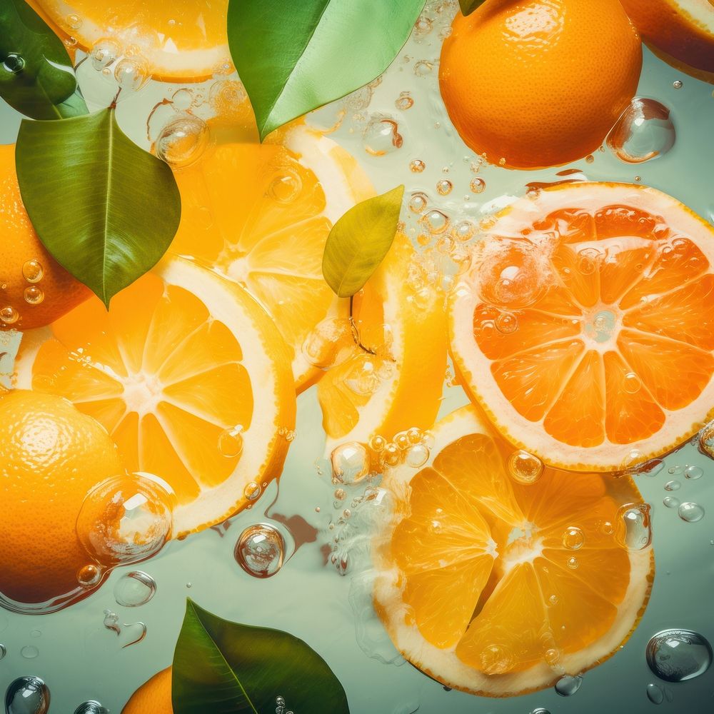 Lemon grapefruit orange water. AI generated Image by rawpixel.