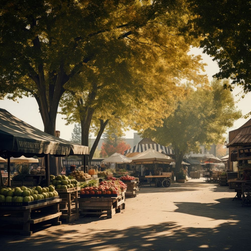 Farmers market outdoors street plant. 