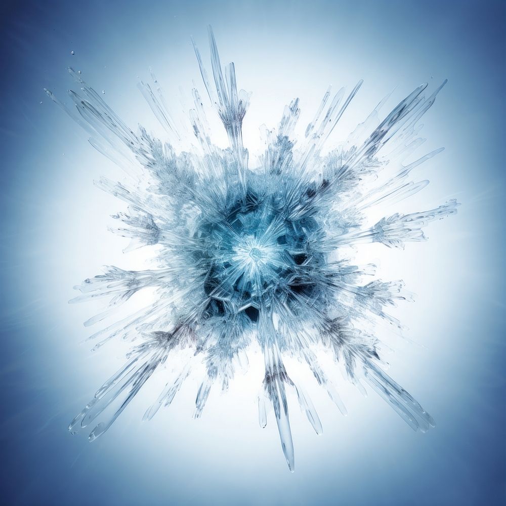 Ice crystal exploding blue ice illuminated. AI generated Image by rawpixel.