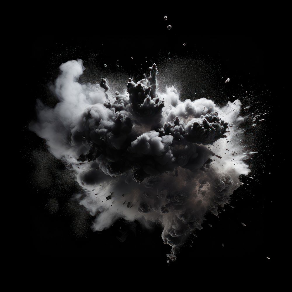 Large explosion exploding abstract cloud. 