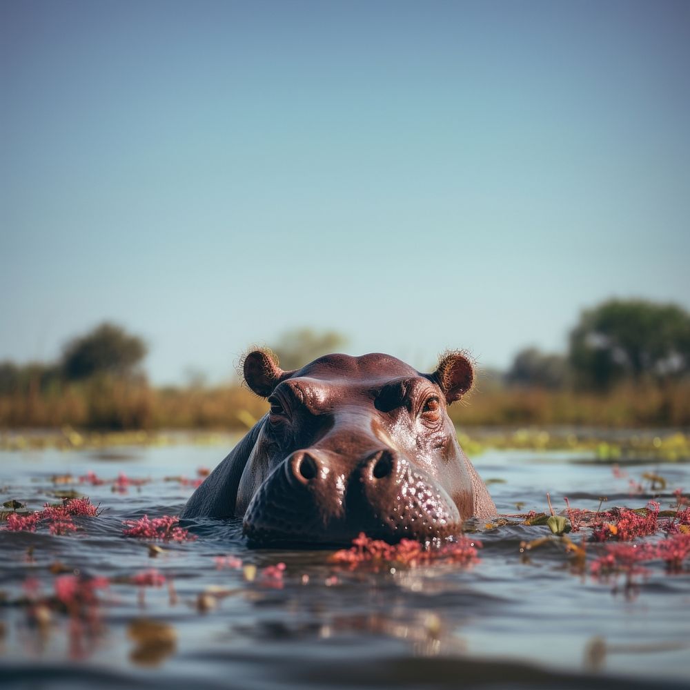 Hippopotamus wildlife animal mammal. 