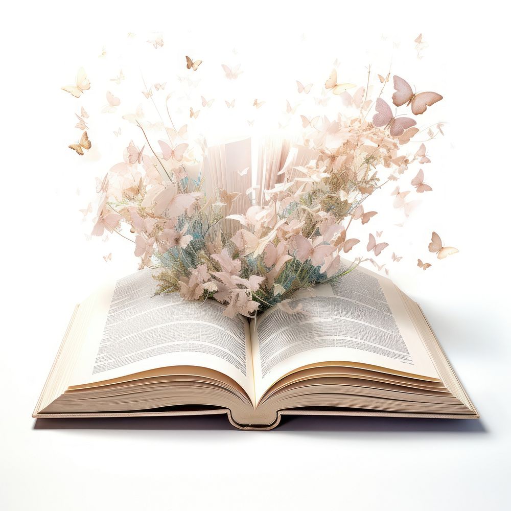 Magic book publication reading flower. AI generated Image by rawpixel.