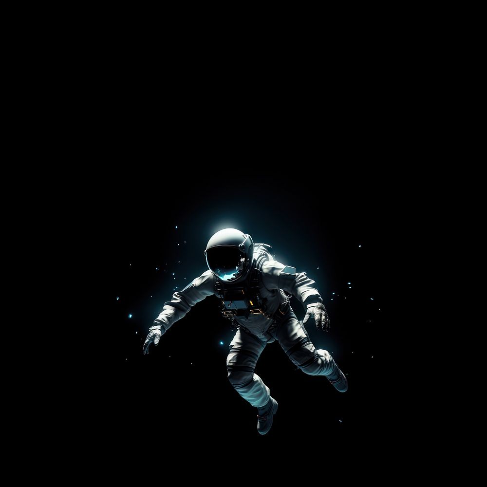 Astronaut in space, black design space. AI generated image by rawpixel.