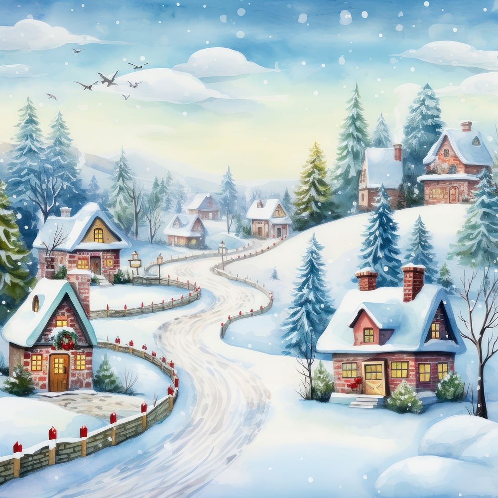 Christmas countryside architecture landscape building