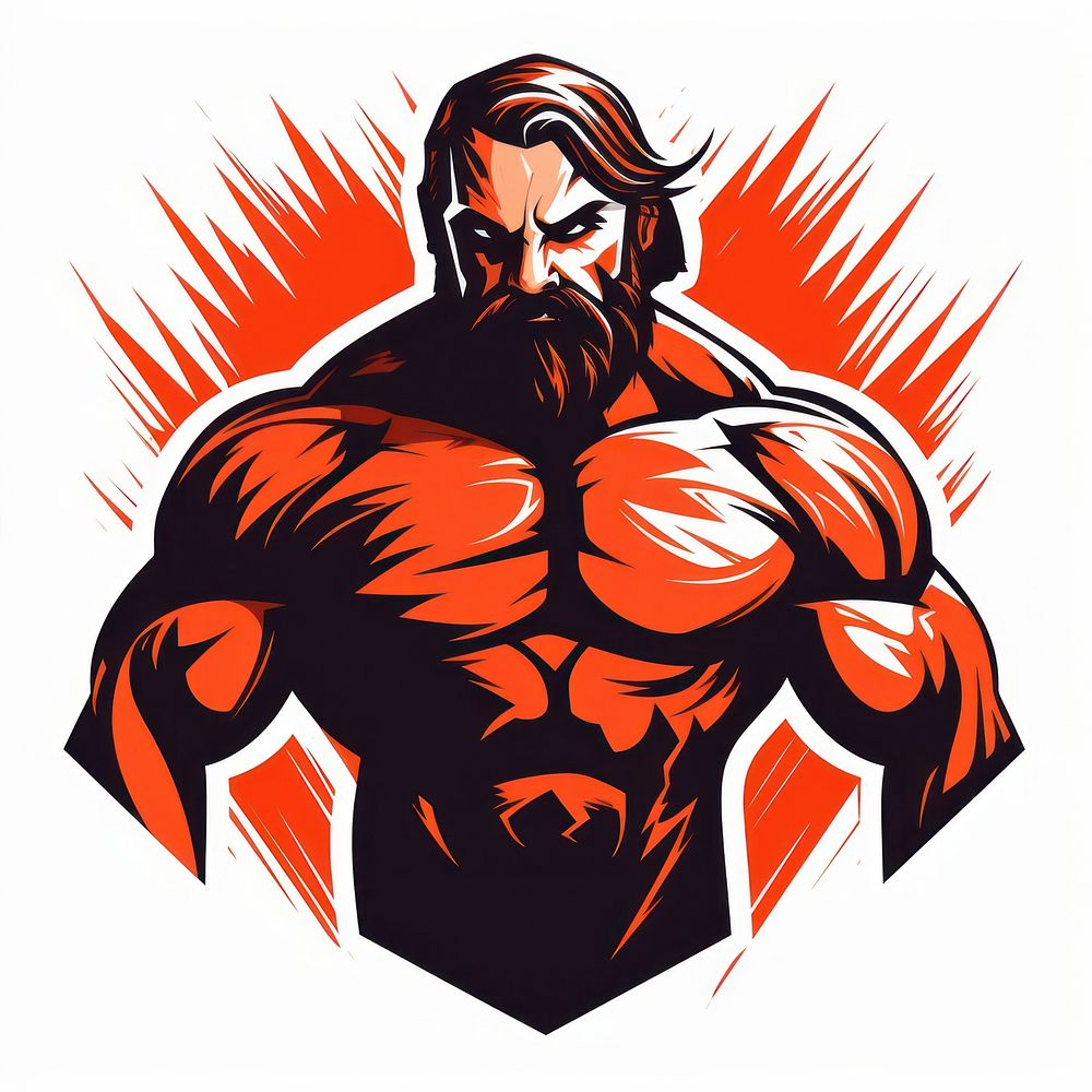 Adult logo bodybuilding bodybuilder. AI generated Image by rawpixel.