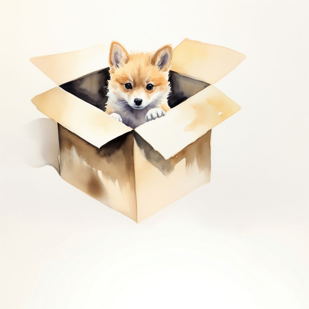 Pet box mammal animal paper. AI generated Image by rawpixel.