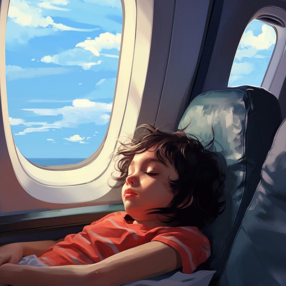 Passenger airplane window relaxation. AI generated Image by rawpixel.