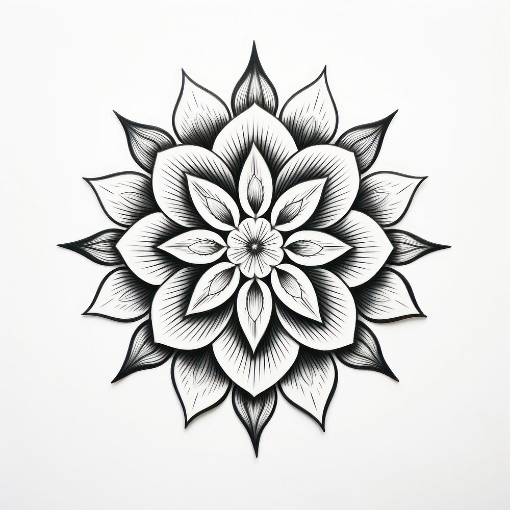 Mandala drawing sketch white. | Premium Photo Illustration - rawpixel