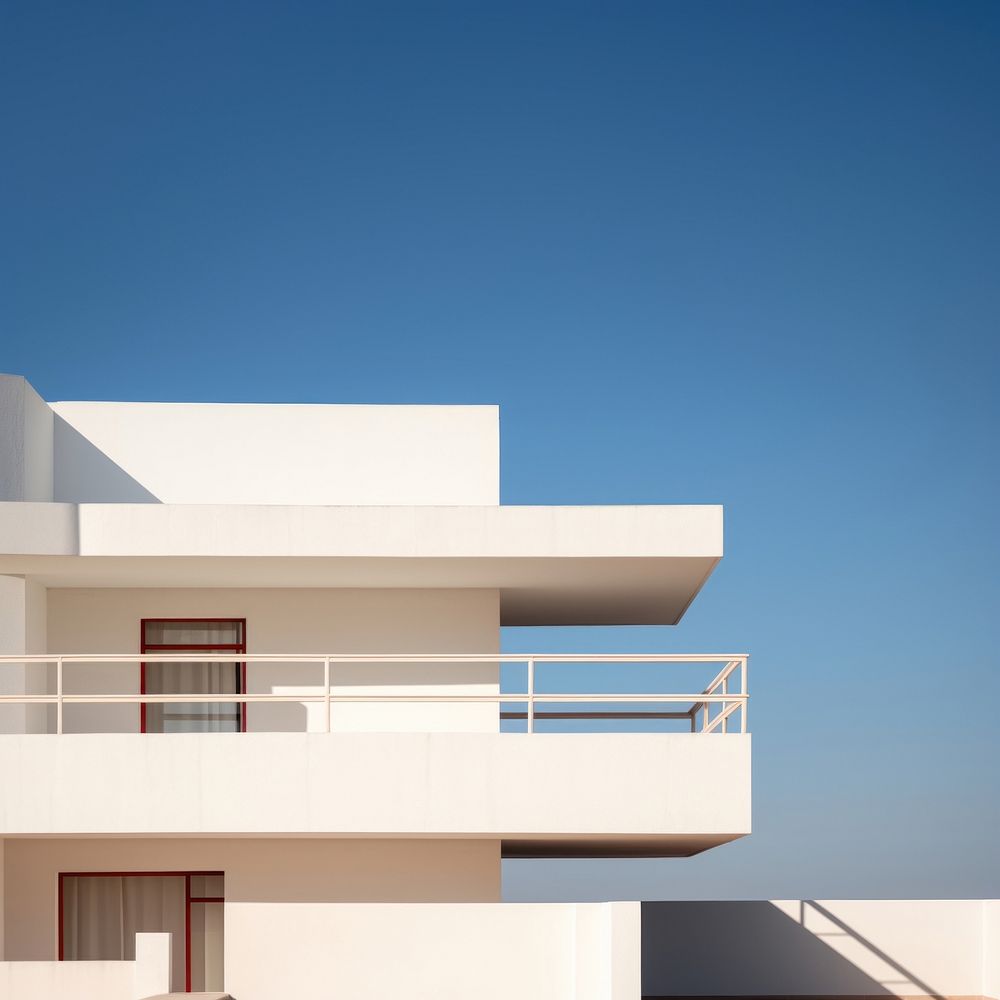 Bauhaus building architecture house city. AI generated Image by rawpixel.