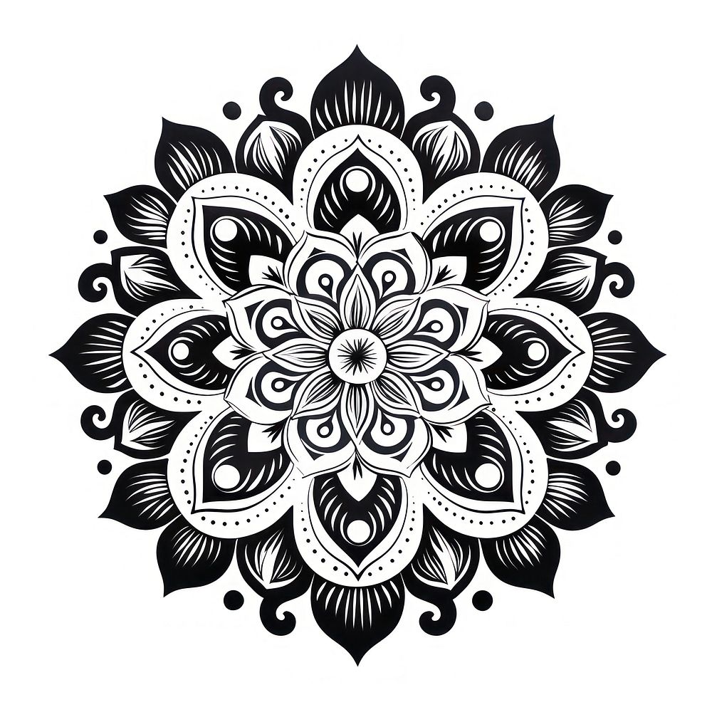 Mandala drawing pattern sketch. AI generated Image by rawpixel.
