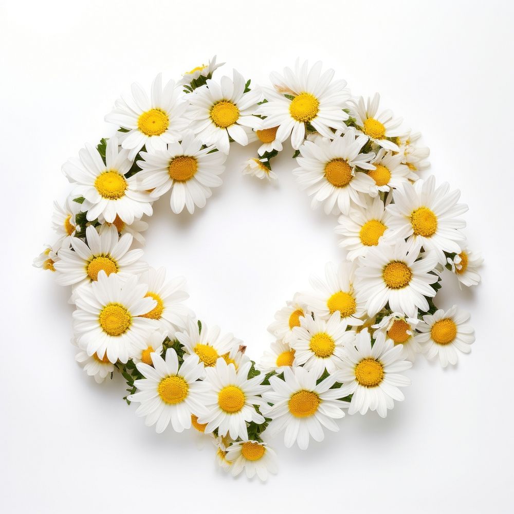 Daisy flower wreath petal plant white. AI generated Image by rawpixel.