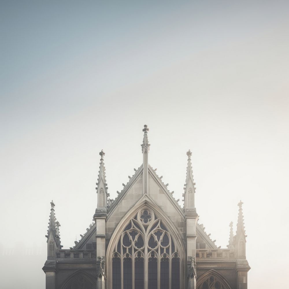 Gothic building architecture morning spirituality. AI generated Image by rawpixel.