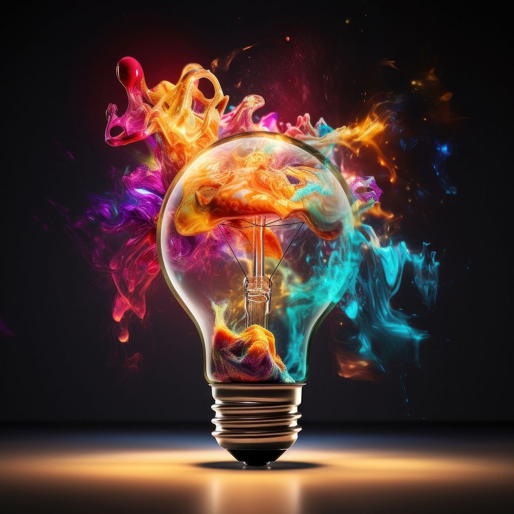 Bulb creativity lightbulb fire. AI generated Image by rawpixel.