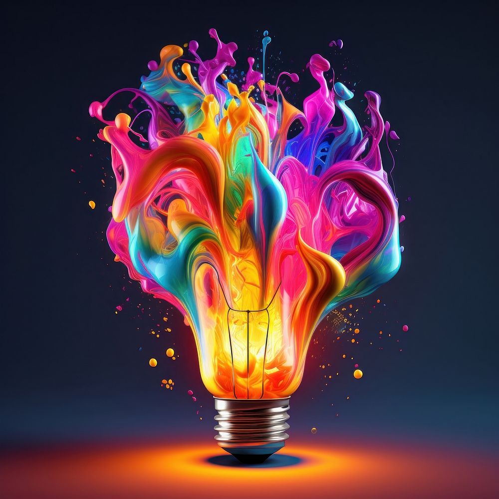 Bulb creativity lightbulb lighting. AI generated Image by rawpixel.