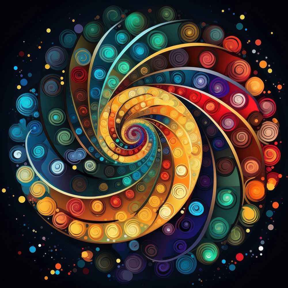 Spiral design pattern illuminated backgrounds. AI generated Image by rawpixel.