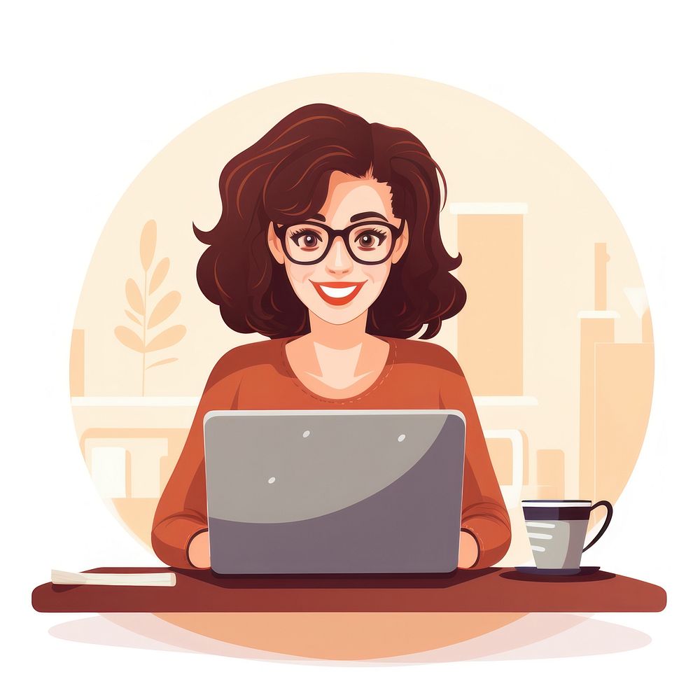 Nice woman laptop computer portrait. AI generated Image by rawpixel.