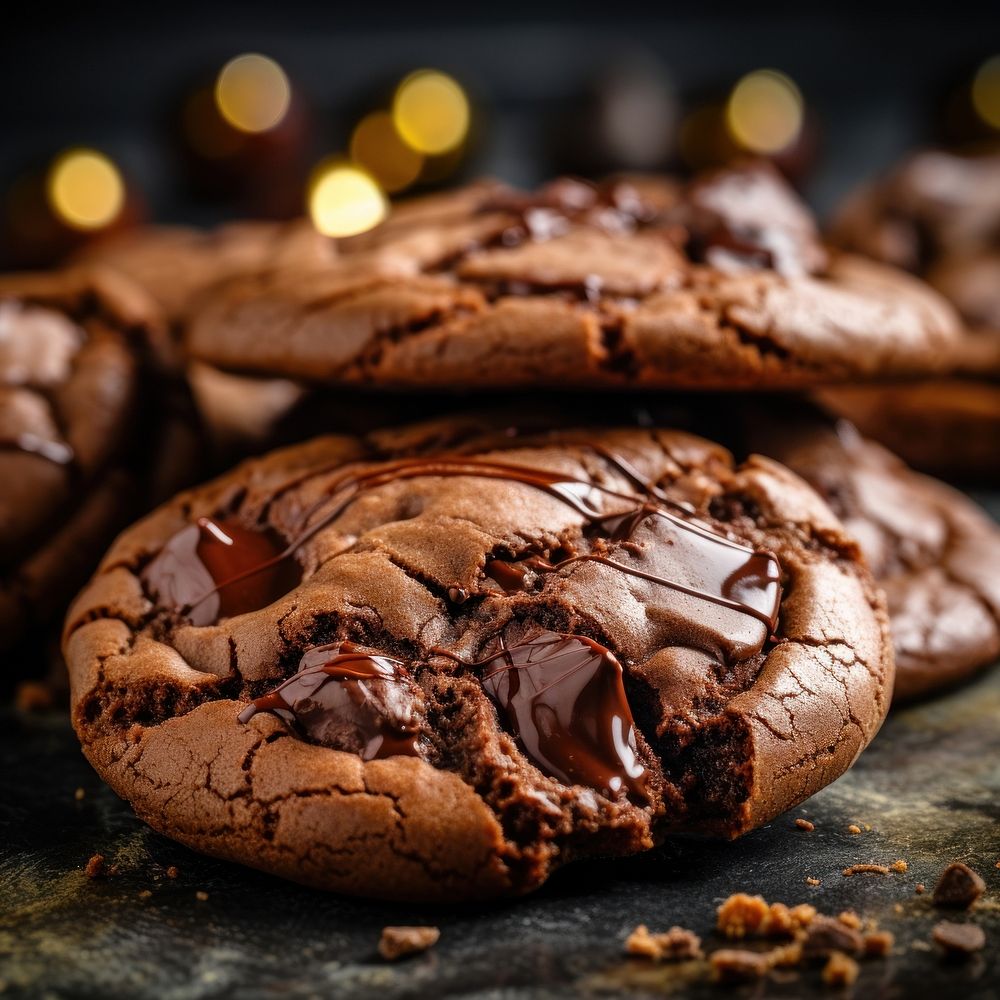 Chocolate cookie dessert food. 