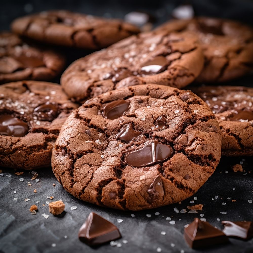Chocolate cookie dessert biscuit. AI generated Image by rawpixel.