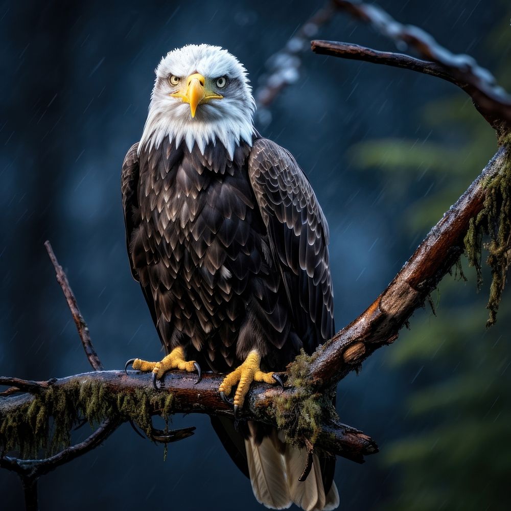 Bald eagle animal branch beak. AI generated Image by rawpixel.